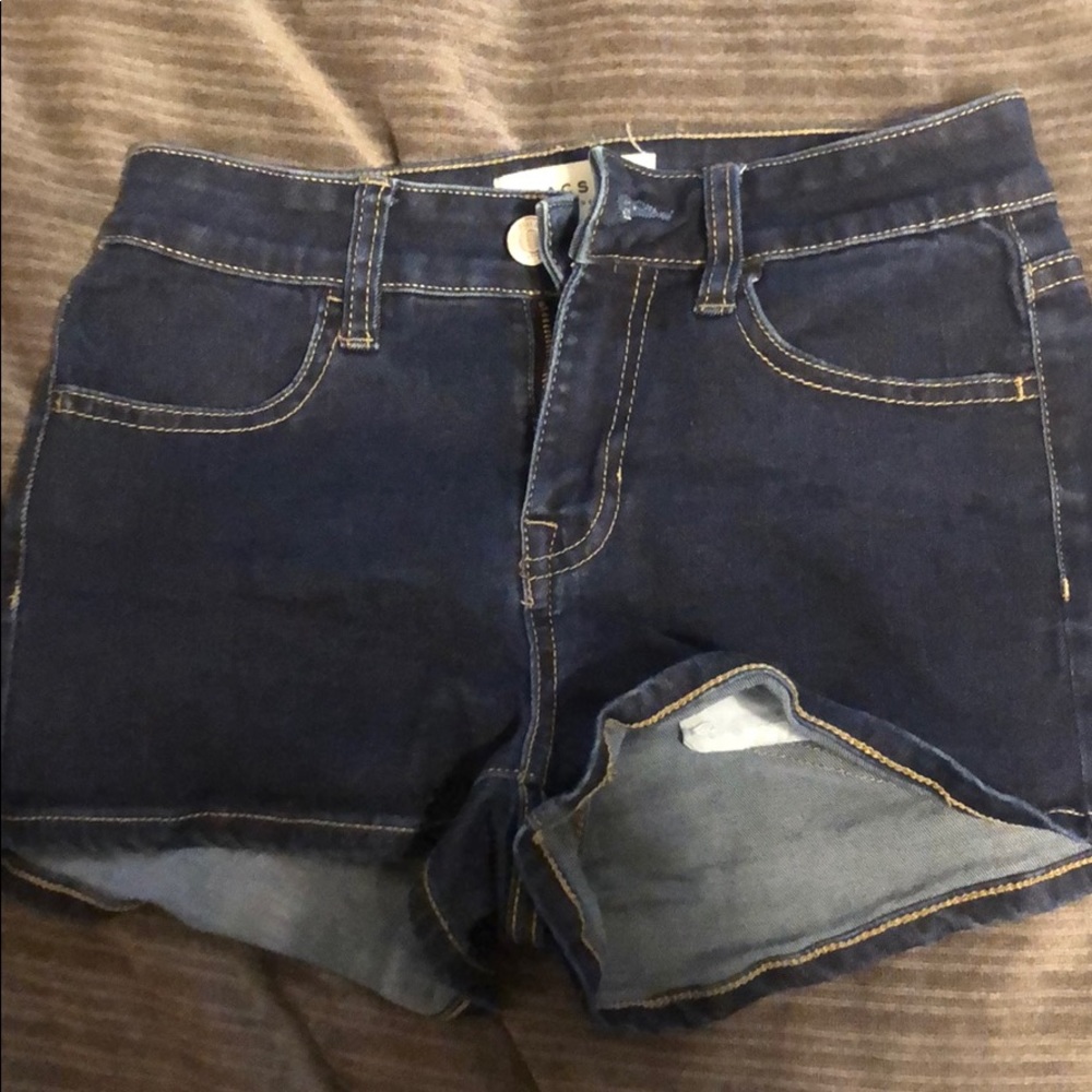 pacsun dark wash jean shorts